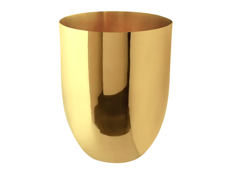 Vas, rund, i mässing, 20 x 15 cm från Gusums Messing