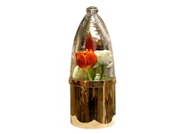 Flower vase with glass cover from Gusums Messing