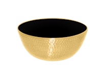 Bowl in brass, hammered, with enamelled inside, black from Gusums Messing