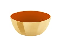 Bowl in brass, enamelled orange, 7 cm in diameter from Gusums Messing