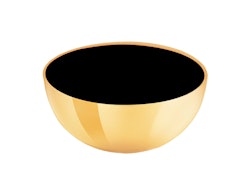 Bowl in brass, enamelled inside in black, robbery Gusums Messsing