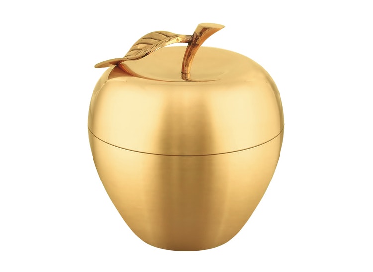 Bowl in shape of apple in brass from Gusums Messing, 13.8 cm