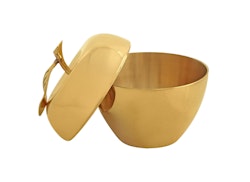 Bowl in shape of apple in brass from Gusums Messing, 13.8 cm