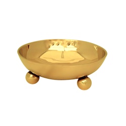 Bowl on three ball feet, in brass, from Gusums Messing