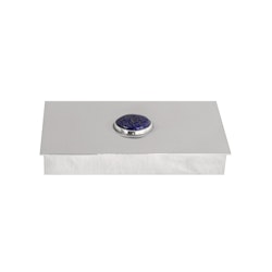 Box in pewter with lapis lazuli stone on the lid, rectangular