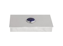 Box in pewter with lapis lazuli stone on the lid, rectangular