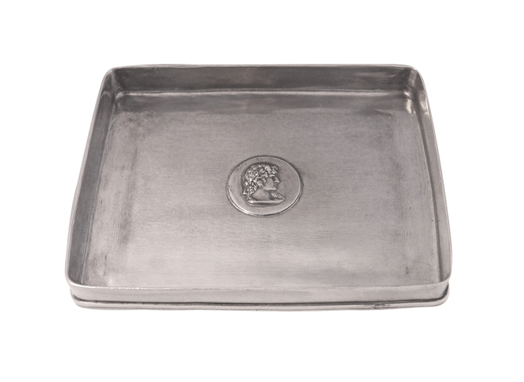 Tray in pewter, with Athena medallion, from Munka Sweden
