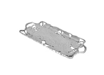Tray in polished aluminum with blade motifs