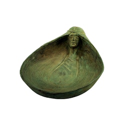 Plate in bronze with female face Art Nouveau
