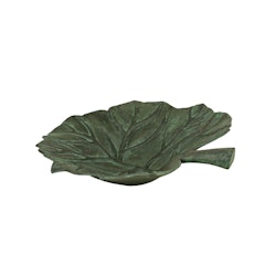 Dish, larger, for fountain, leaf-shaped, bronzed aluminium