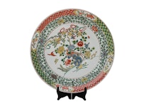 Plate, green plants and birds, Ming Dynasty