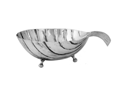 Seashells smaller, without lid in silver antique plated brass