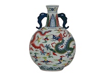 Vase, 64 cm, flowers and birds