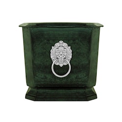 Pot, GREEN, in aluminum, with lion in nickel-plated brass