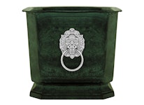 Pot, GREEN, in aluminum, with lion in nickel-plated brass