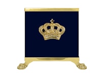 Pot, CROWN, BLUE, in sheet metal and brass, with cast bottom and crown
