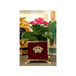 Pot, CROWN, RED in sheet metal and brass with cast bottom and crown