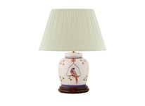 Porcelain lamp base, 17.5 cm, parrot on swing