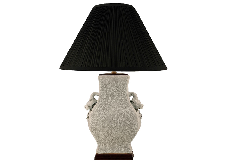 Porcelain lamp base, 30 cm, with handles like pomegranates