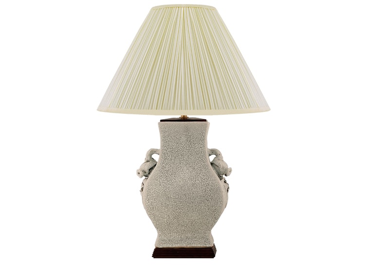 Porcelain lamp base, 30 cm, with handles like pomegranates