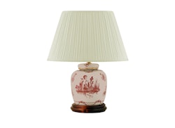 Lampfot i porslin, 17,5 cm, rosa änglar