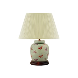 Porcelain lamp base, 17.5 cm, butterflies on a light green background