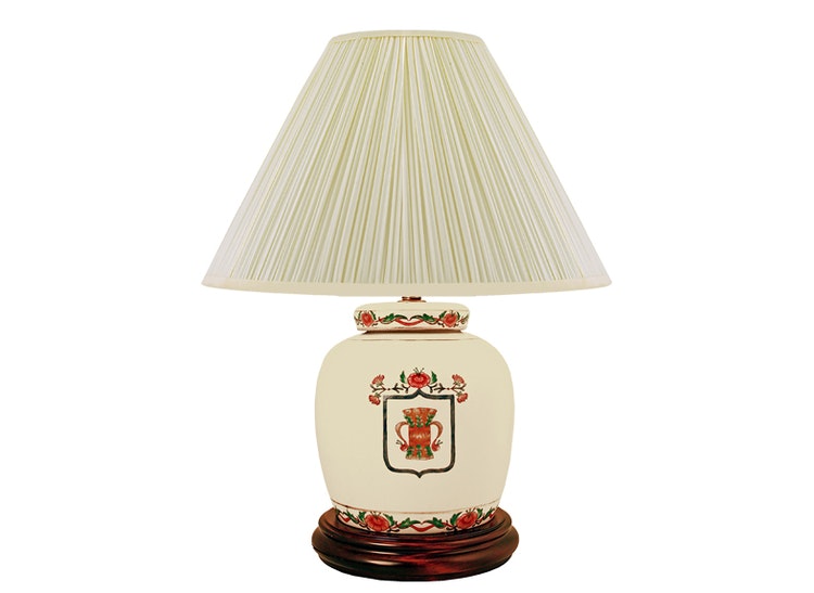 Porcelain lamp base, 17.5 cm, with Vasa coat of arms,  on a white background