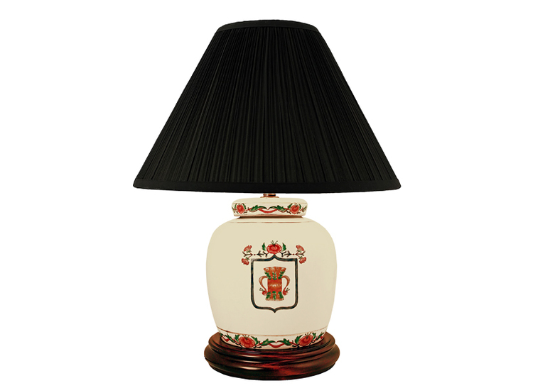 Porcelain lamp base, 17.5 cm, with Vasa coat of arms,  on a white background