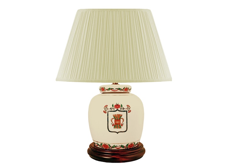 Porcelain lamp base, 17.5 cm, with Vasa coat of arms,  on a white background