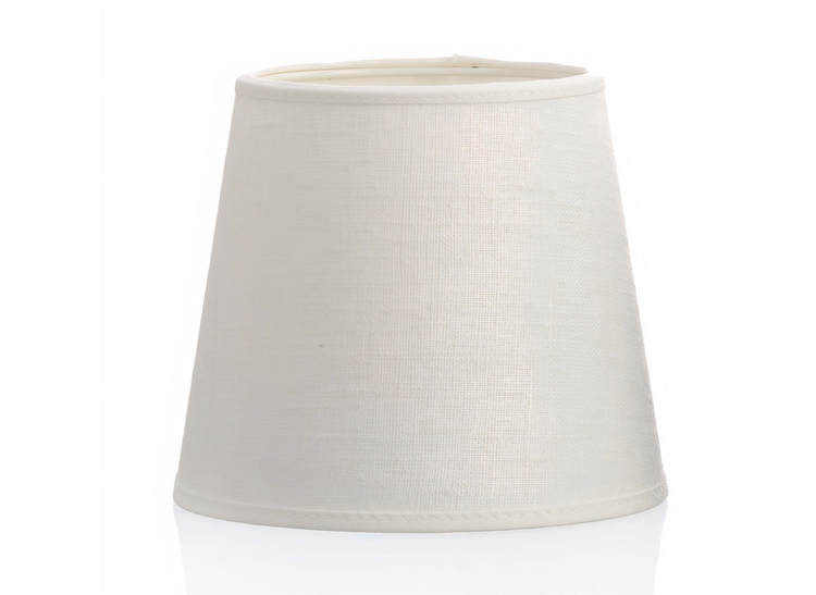Lampshade in off-white linen, 17 cm