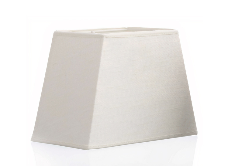 Lampshade in off-white linen, rectangular, 20 x 12 cm