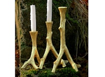 Tre ljusstakar som trädgrenar, i guldfärg, 21 cm, 28 cm, 34 cm från Mr Fredrik