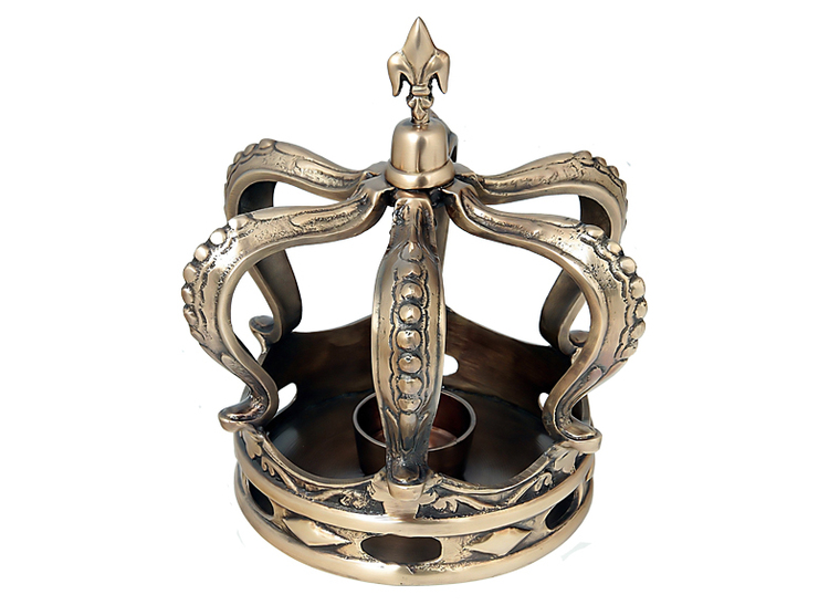 Royal crown for tealights in brass, 19 cm