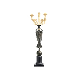 Bronze candelabra on marble base, 84 cm