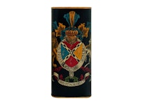 Umbrella stand in hand-painted coat of arms in sheet metal with inner box
