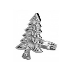 Napkin ring with Christmas tree made of nickel-plated aluminum