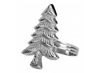 Napkin ring with Christmas tree made of nickel-plated aluminum
