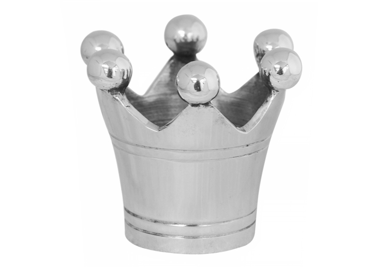 Napkin ring in nickel-plated aluminum in the shape of a royal crown