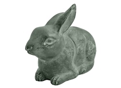Kanin i brons, liten sandgrön, matt, 9 cm