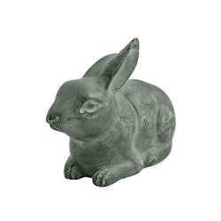 Rabbit in bronze, small sand green, matt, 9 cm