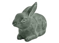 Rabbit in bronze, small sand green, matt, 9 cm