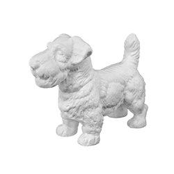 Hund für den Außenbereich, Aluminium mit Epoxidlackierung, weiß, Länge 34 cm