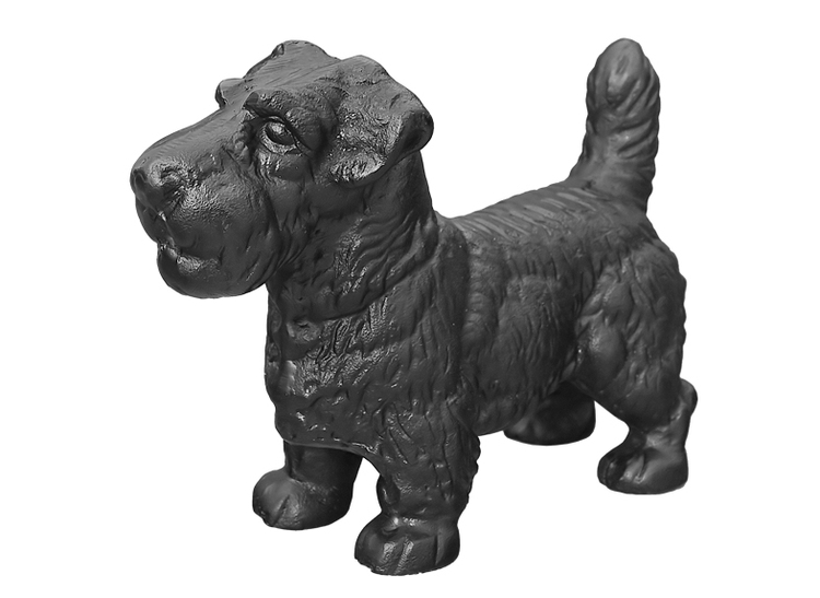 Dog for outdoor use, aluminum painted epoxy, black, with a length of 34 cm