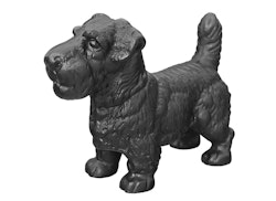 Hund för utomhusbruk, aluminium som epoxlackerats, svart, med längd 34 cm