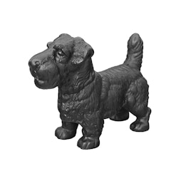 Dog for outdoor use, aluminum painted epoxy, black, with a length of 34 cm