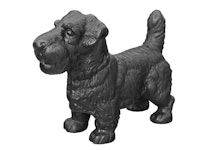 Dog for outdoor use, aluminum painted epoxy, black, with a length of 34 cm