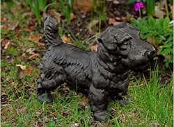 Hund för utomhusbruk, aluminium som epoxlackerats, svart, med längd 34 cm