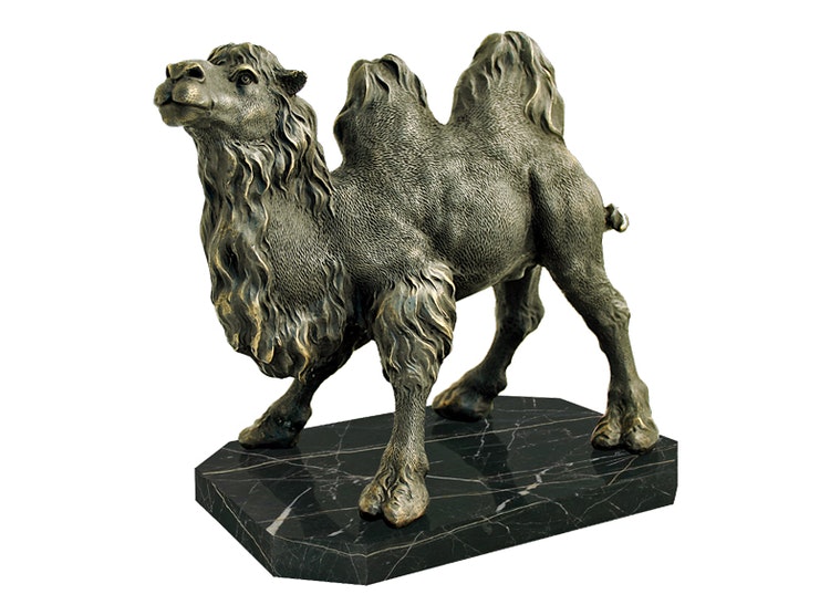 Bronze camel, 25 cm, brown patina