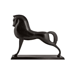 Horse in bronze, Etruscan style, 50 cm, on plate