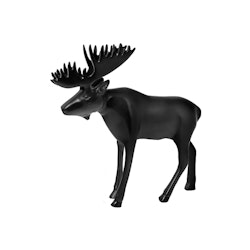 Moose in brass, black matt lacquered, in bronze